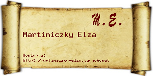 Martiniczky Elza névjegykártya